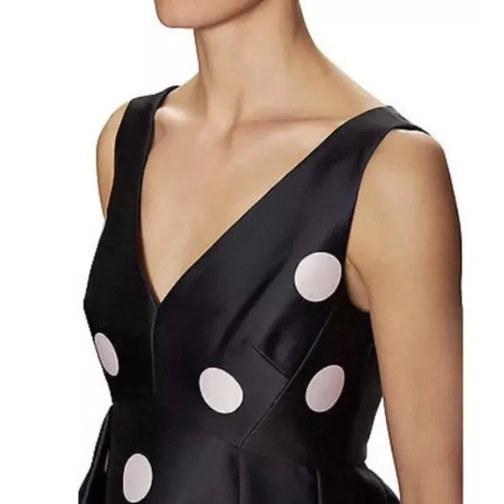 Kate Spade Steal The Spotlight Polka Dot Fit & Flare Dress Ink Navy Pink Sz 8